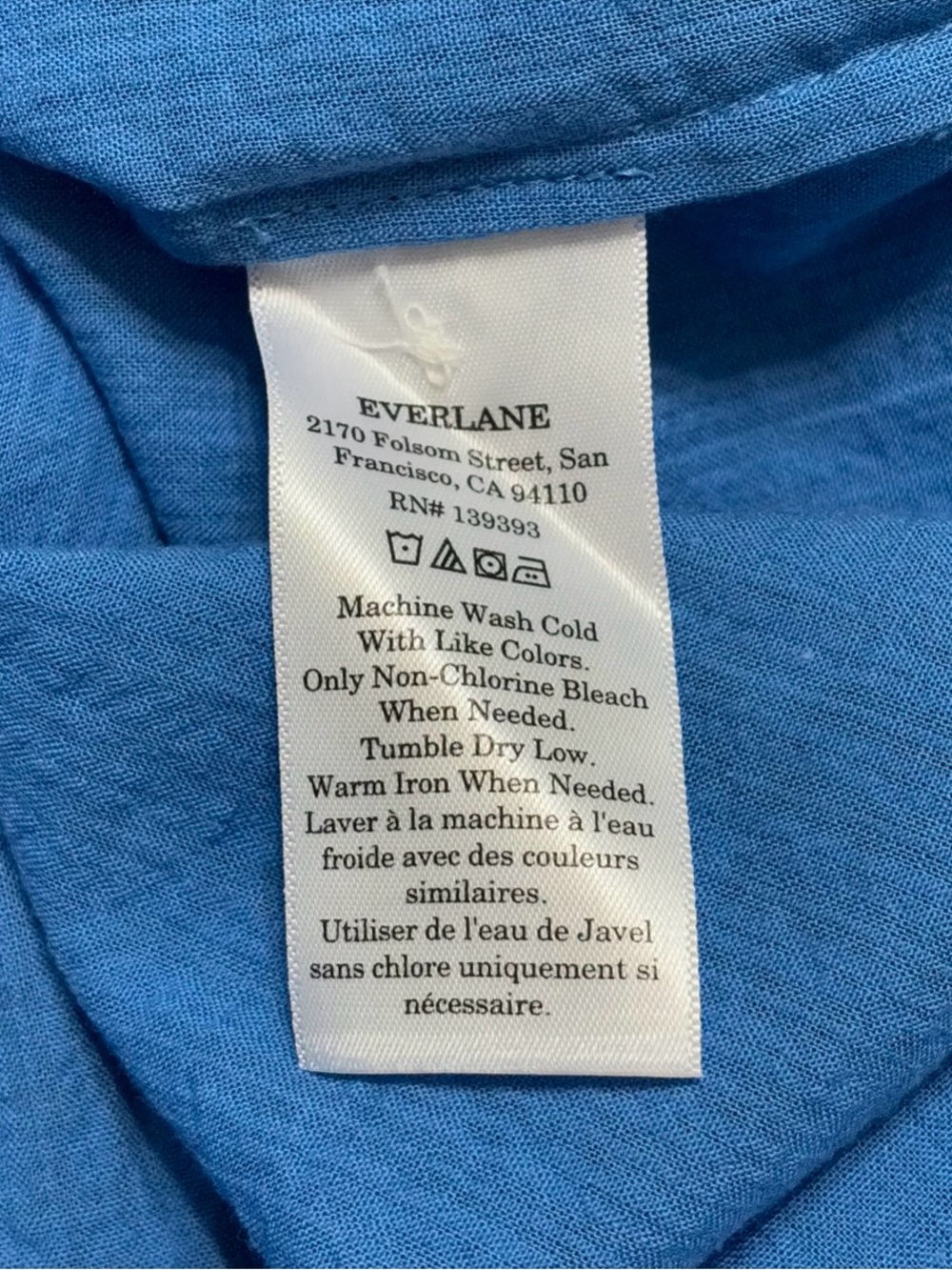 NWT Everlane Gauze Oversized Button Up Shirt Blue Opal Womens Size Large / XL - Picture 10 of 15